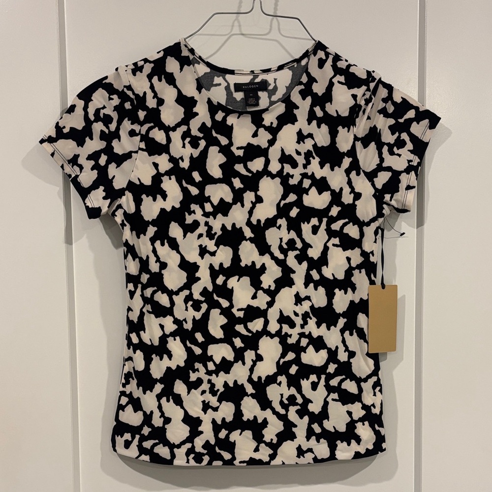Halogen Womens Short Sleeve Blouse Medium